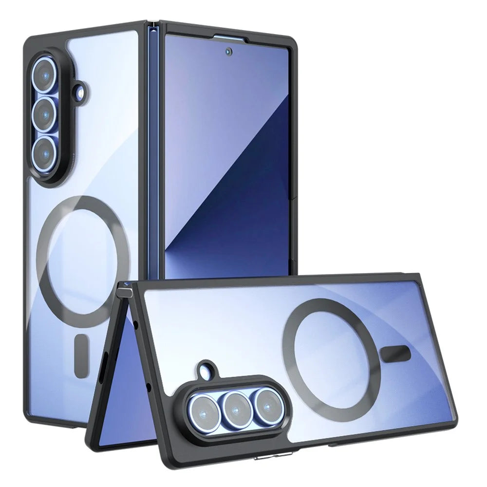 For Samsung Galaxy Z Fold8 Ultra Magnetic Case Clear TPU + PC Shockproof Phone Cover - Transparent - 1