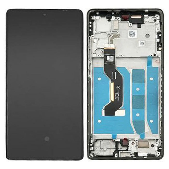 For Motorola Moto G85 5G OEM Grade S OLED Screen and Digitizer Assembly + Frame (Without Logo) - Grey - 1
