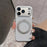 For iPhone 17 Pro Case Rotating Magnetic Kickstand Glitter PU Leather Phone Back Cover - Silver - 1