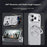 For iPhone 17 Pro Case Rotating Magnetic Kickstand Glitter PU Leather Phone Back Cover - Silver - 3