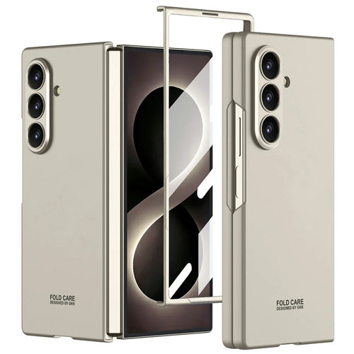 GKK For Samsung Galaxy Z Fold8 Ultra Case Hard PC Anti-Scratch Phone Cover with Tempered Glass Film - Titanium Grey - 1