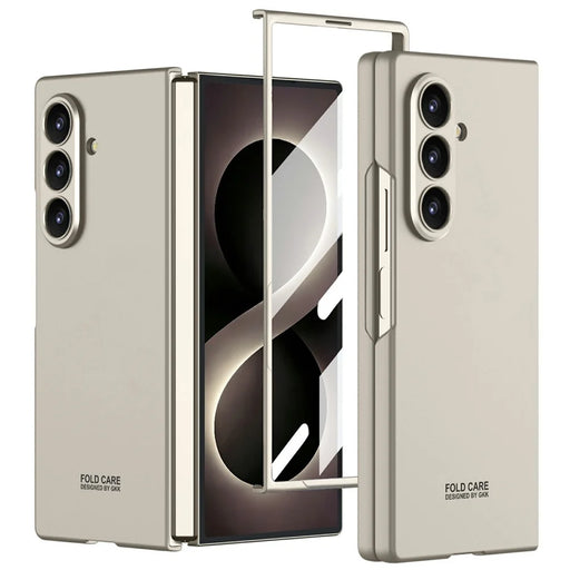 GKK For Samsung Galaxy Z Fold8 Ultra Case Hard PC Anti-Scratch Phone Cover with Tempered Glass Film - Titanium Grey - 1