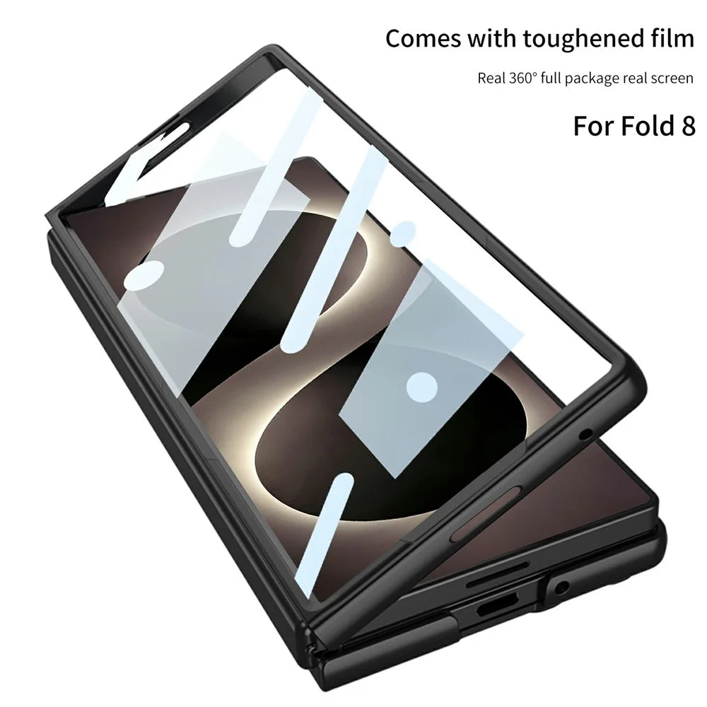 GKK For Samsung Galaxy Z Fold8 Ultra Case Hard PC Anti-Scratch Phone Cover with Tempered Glass Film - Titanium Grey - 4