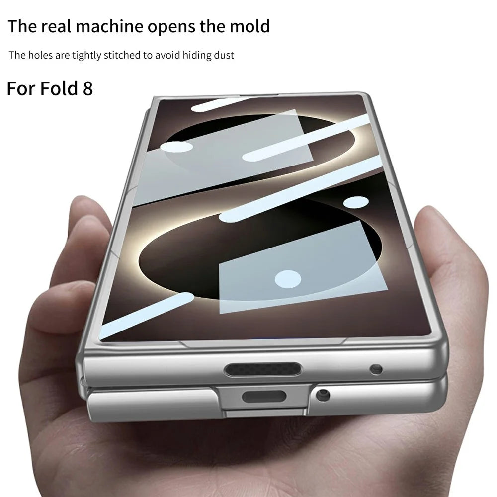 GKK For Samsung Galaxy Z Fold8 Ultra Case Hard PC Anti-Scratch Phone Cover with Tempered Glass Film - Titanium Grey - 5