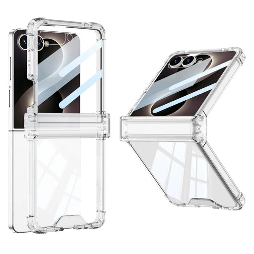 GKK For Samsung Galaxy Z Flip8 Case with Back Film Airbag Hinge Protection Shockproof TPU Phone Cover - Transparent - 1