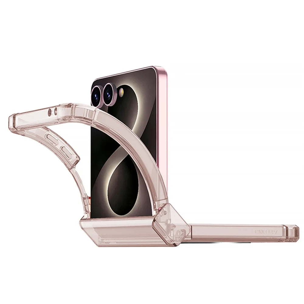 GKK For Samsung Galaxy Z Flip8 Case with Back Film Airbag Hinge Protection Shockproof TPU Phone Cover - Transparent - 3