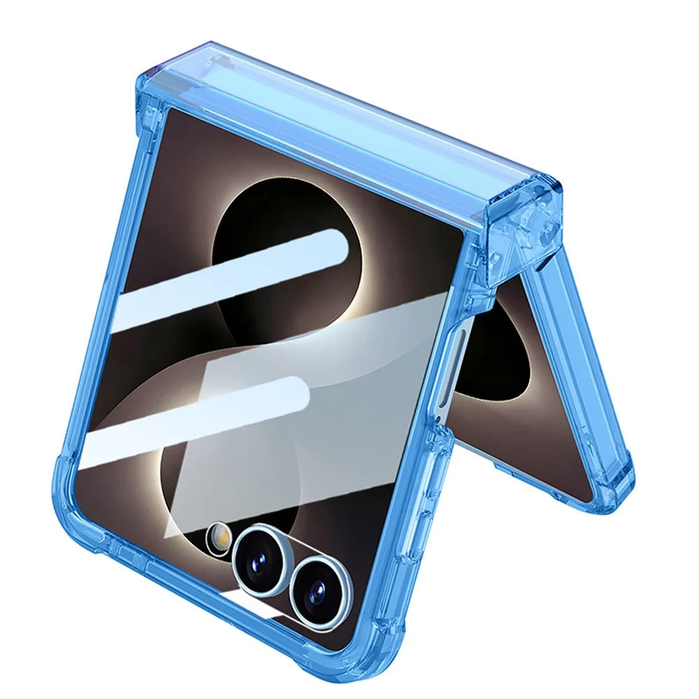 GKK For Samsung Galaxy Z Flip8 Case with Back Film Airbag Hinge Protection Shockproof TPU Phone Cover - Transparent - 4