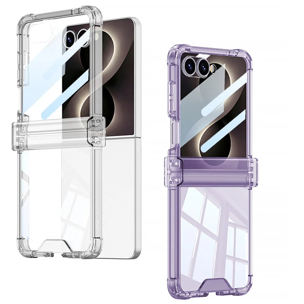 GKK For Samsung Galaxy Z Flip8 Case with Back Film Airbag Hinge Protection Shockproof TPU Phone Cover - Transparent - 6