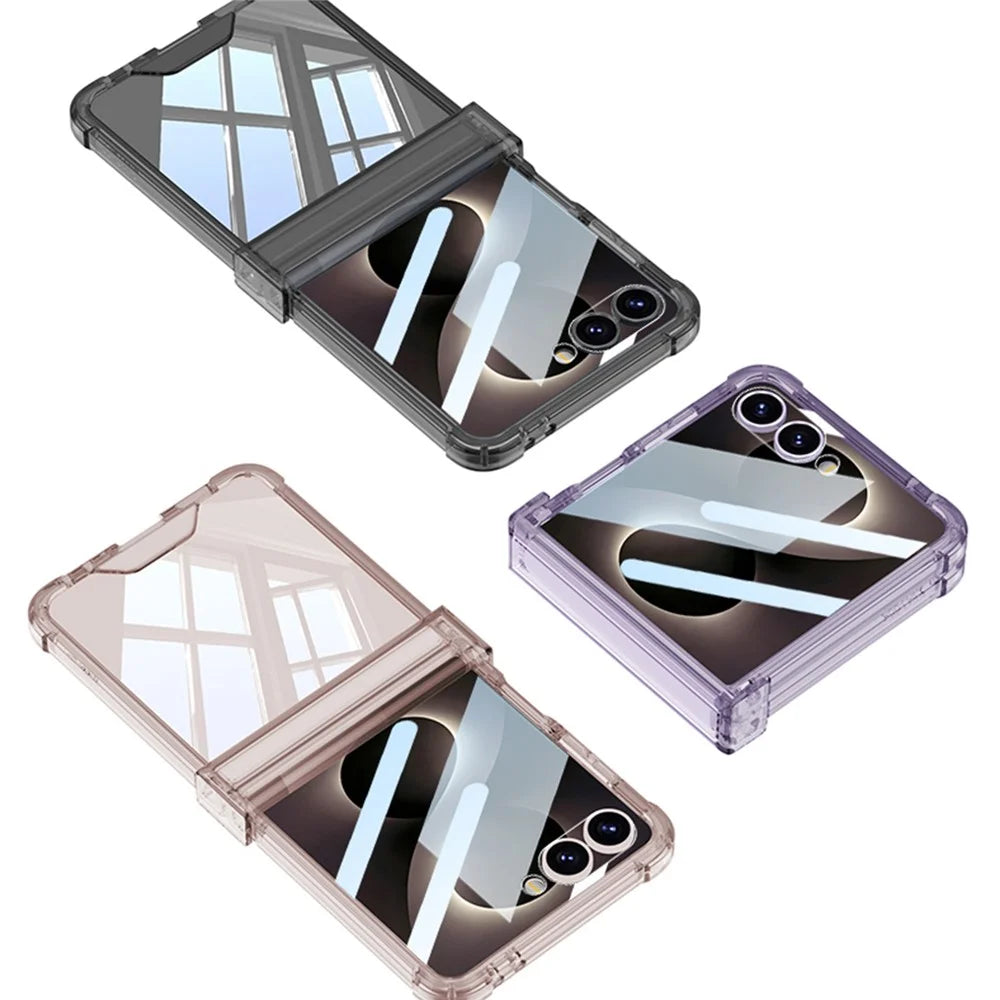 GKK For Samsung Galaxy Z Flip8 Case with Back Film Airbag Hinge Protection Shockproof TPU Phone Cover - Transparent - 7