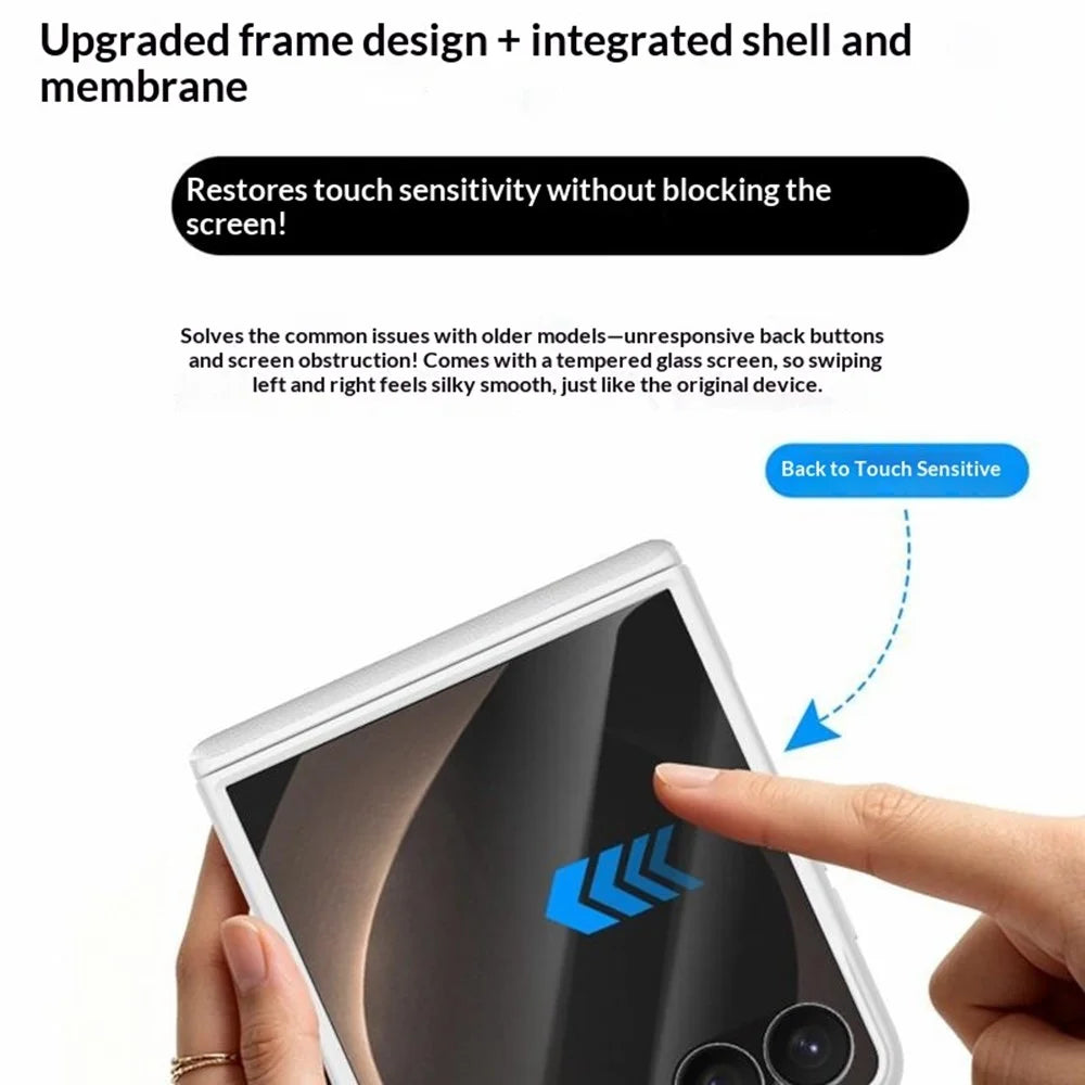 GKK for Samsung Galaxy Z Flip8 Magnetic Case Hinge Protection Leather + PC Phone Cover with Screen Protector - White - 4