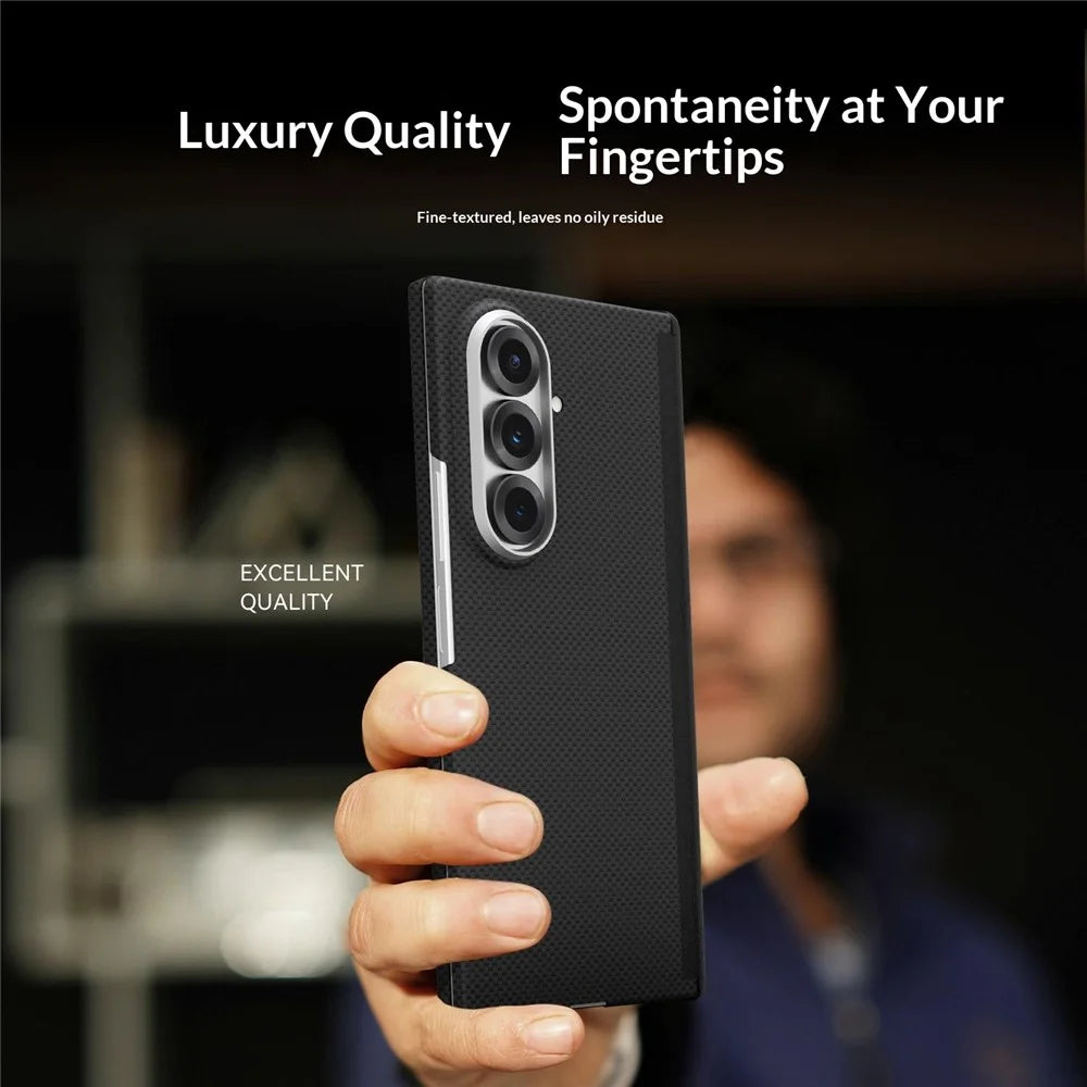 GKK For Samsung Galaxy Z Fold8 Ultra Case Texture Dual Axis PC Slim Phone Cover Magnetic Hinge Protection - Black - 7