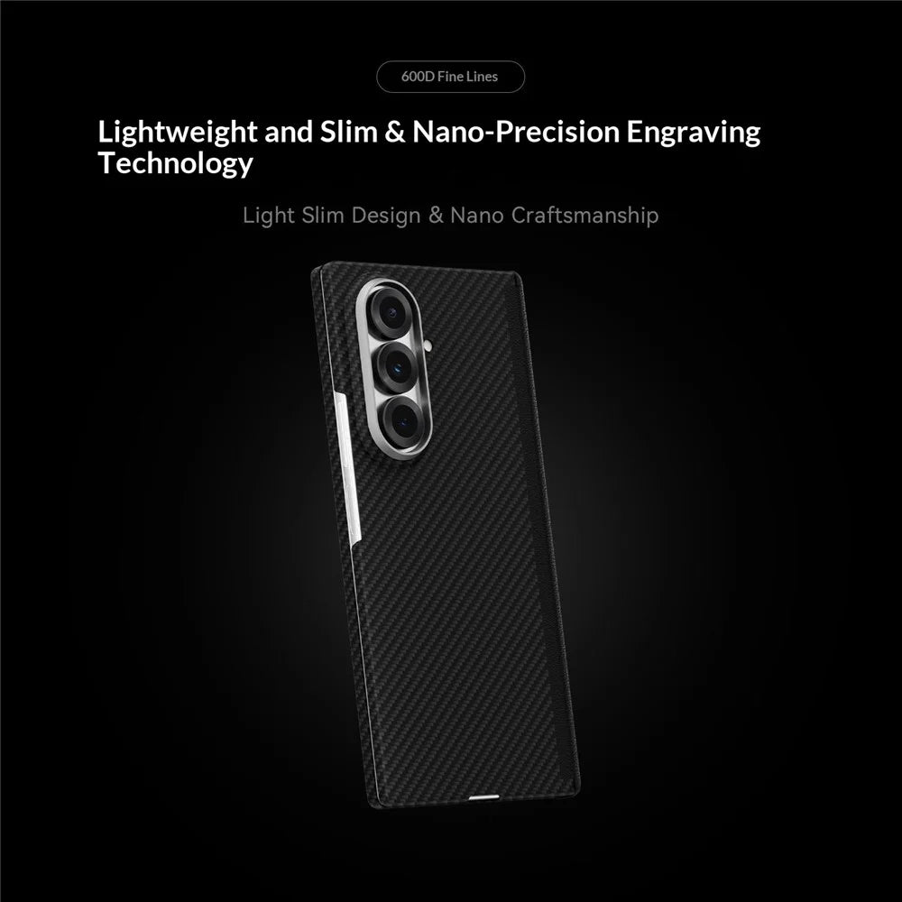 GKK For Samsung Galaxy Z Fold8 Ultra Case Carbon Fiber Texture Dual Axis PC Slim Phone Cover Magnetic Hinge Protection - Black - 2