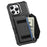 For iPhone 16 Pro Case Card Holder Leather + TPU Anti-drop Phone Cover - Black - 3