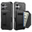 For iPhone 17 Case Card Holder Leather + TPU Anti-drop Phone Cover - Black - 1