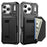 For iPhone 17 Pro Case Card Holder Leather + TPU Anti-drop Phone Cover - Black - 1