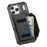For iPhone 17 Pro Case Card Holder Leather + TPU Anti-drop Phone Cover - Black - 3