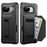 For Google Pixel 9a Case Card Holder Leather + TPU Anti-drop Phone Cover - Black - 1