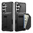 For Samsung Galaxy S26 Case Card Holder Leather + TPU Anti-drop Phone Cover - Black - 1