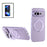 For Google Pixel 11 Pro Case Rotating Magnetic Kickstand Leather Anti-Slip Back Cover with Tempered Glass Screen Protector - Purple - 1