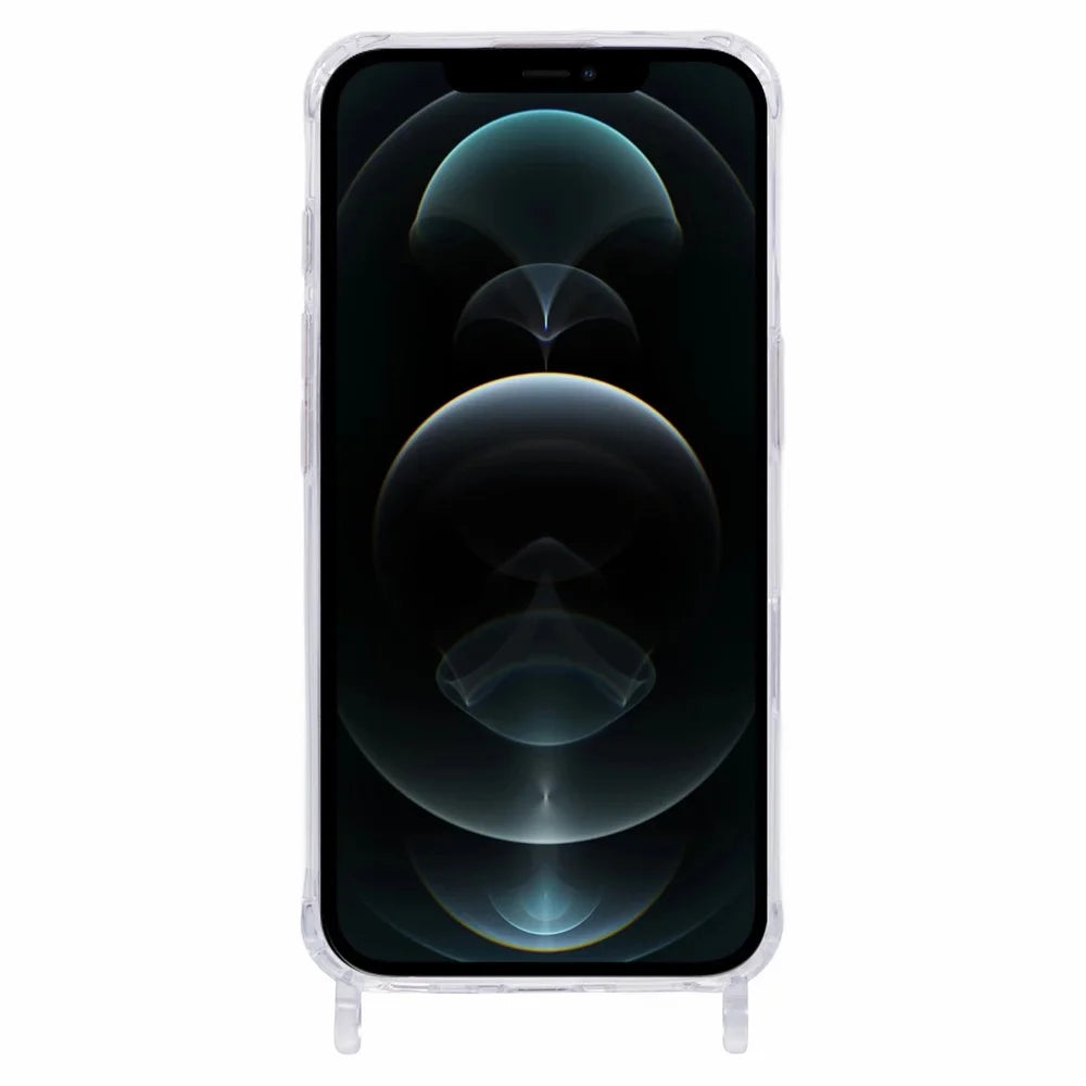 For iPhone 12  /  12 Pro Case Compatible with MagSafe TPU+PC 1.5mm Clear Phone Cover with Lanyard Holes - 2