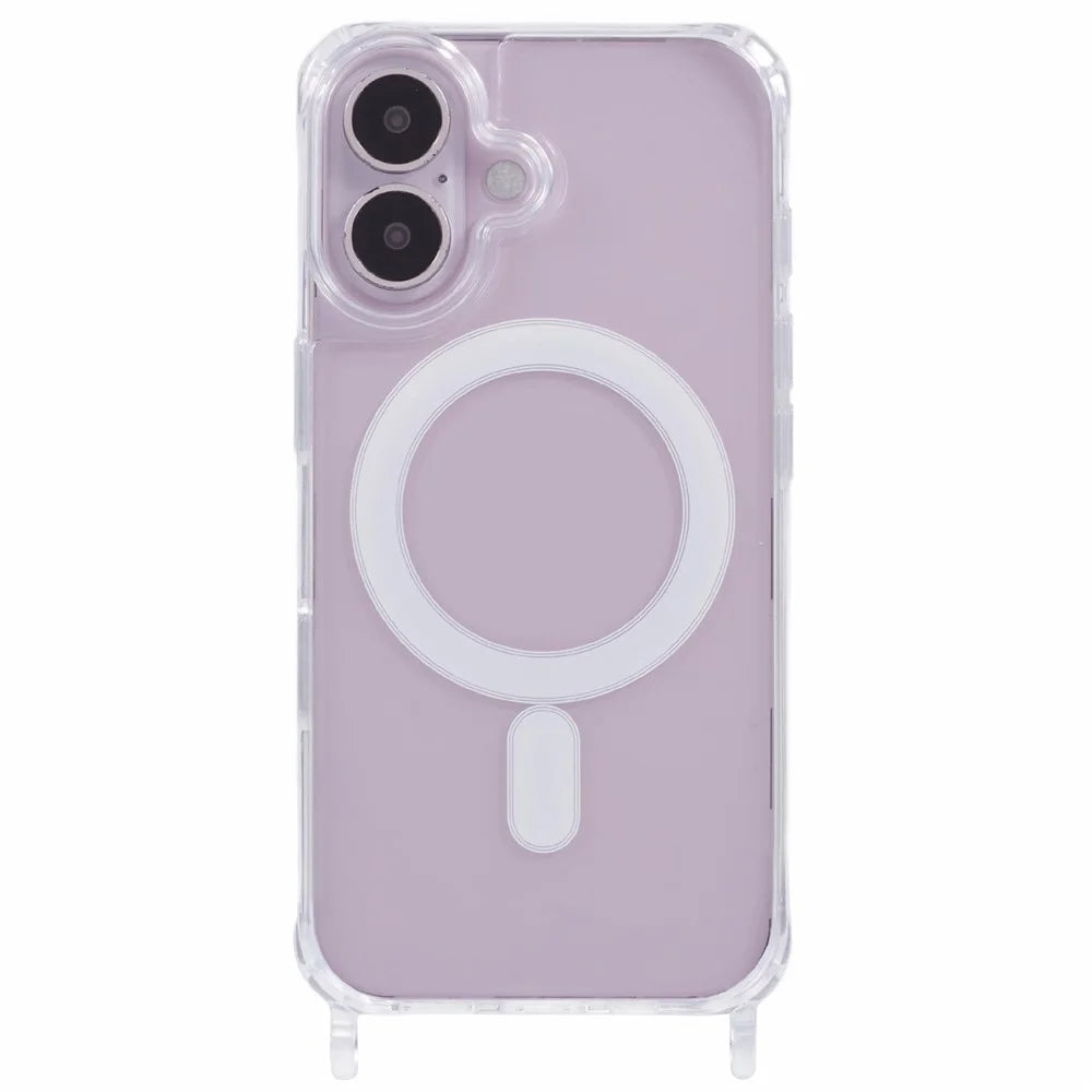 For iPhone 17 Case Compatible with MagSafe TPU+PC 1.5mm Clear Phone Cover with Lanyard Holes - 3