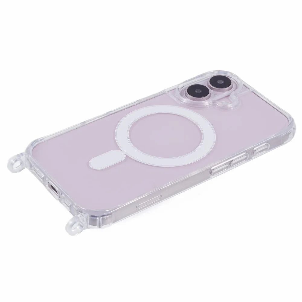 For iPhone 17 Case Compatible with MagSafe TPU+PC 1.5mm Clear Phone Cover with Lanyard Holes - 5