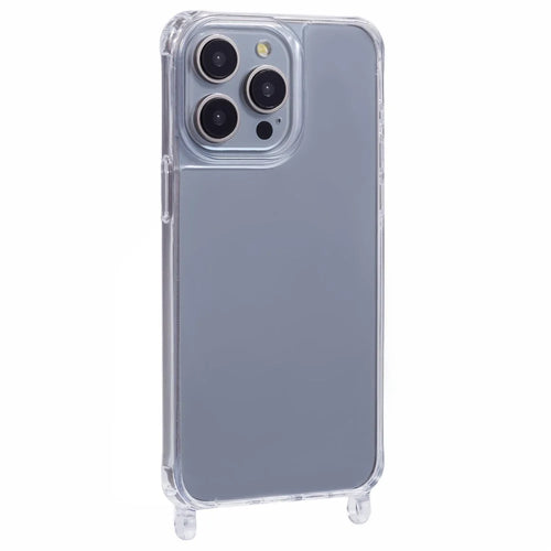For iPhone 14 Pro Max Case PC+TPU 1.5mm Clear Phone Cover with Lanyard Holes - 1