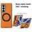 For Samsung Galaxy Z Fold8 Ultra Magnetic Case with Ring Kickstand PU Leather Back Cover - Orange - 3