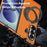 For Samsung Galaxy Z Fold8 Ultra Magnetic Case with Ring Kickstand PU Leather Back Cover - Orange - 4