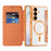 For Samsung Galaxy S26 Magnetic Case RFID Blocking Card Slots Leather Cover - Orange - 2