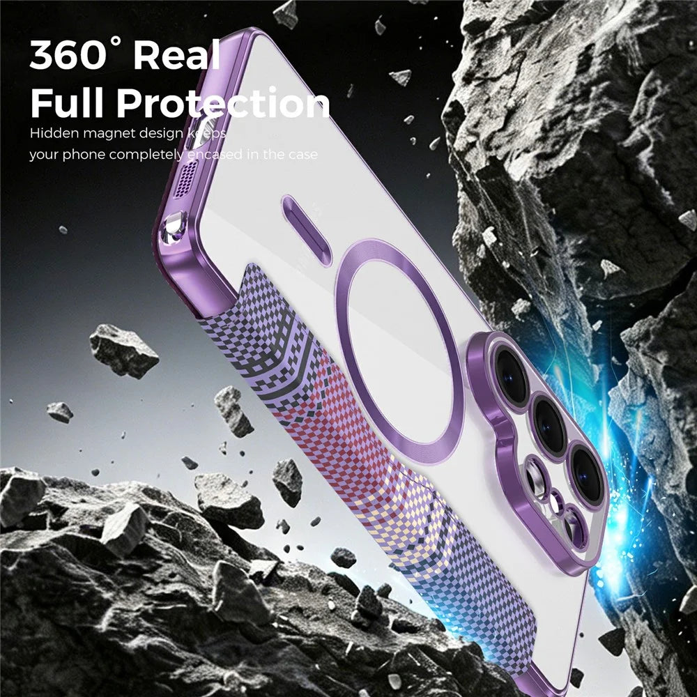 For Samsung Galaxy S26 Ultra Magnetic Case RFID Blocking Card Slots Leather Cover - Purple - 5