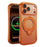 For iPhone 17 Pro Case Rotating Magnetic Kickstand Shockproof TPU Electroplating Phone Cover - Orange - 1