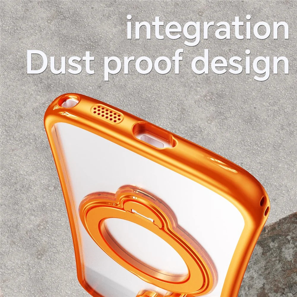For Samsung Galaxy S26 Ultra Case Rotating Magnetic Kickstand Shockproof TPU Electroplating Phone Cover - Orange - 6