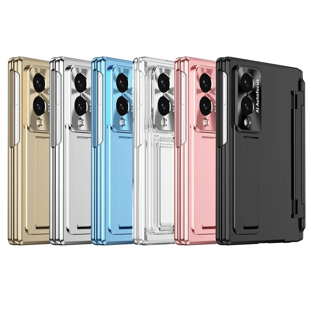 For Samsung Galaxy Z Fold8 Case Hinge Protection Hard PC Phone Cover with Screen Film / Stylus - Pink - 7