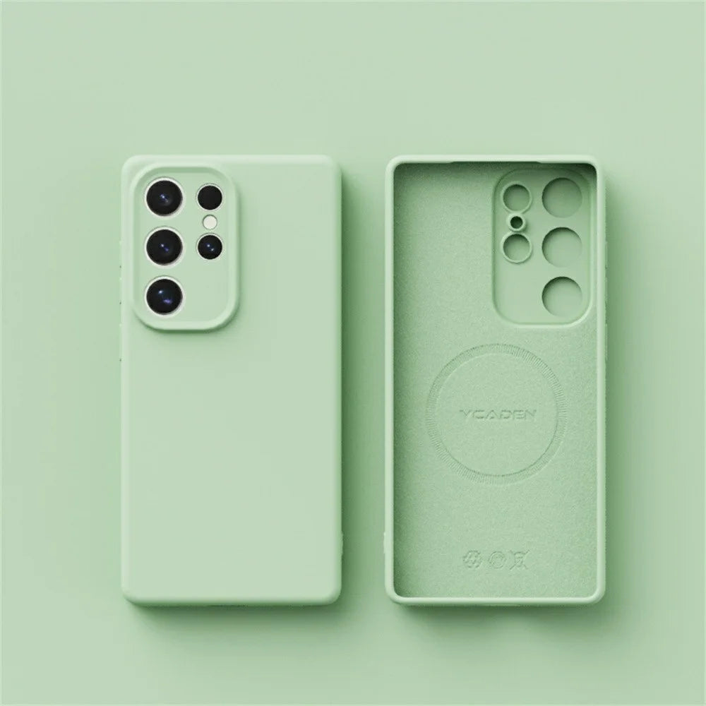 YCADEN For Samsung Galaxy S26 Ultra Magnetic Case Precise Cutouts TPU Phone Back Cover - Grass Green - 2