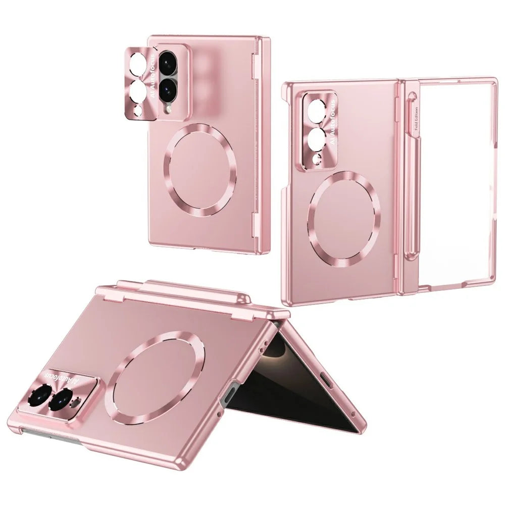 For Samsung Galaxy Z Fold8 Magnetic Case Hard PC Phone Cover - Rose Gold - 1