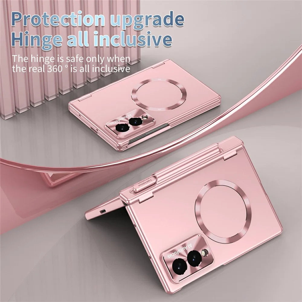 For Samsung Galaxy Z Fold8 Magnetic Case Hard PC Phone Cover - Rose Gold - 2