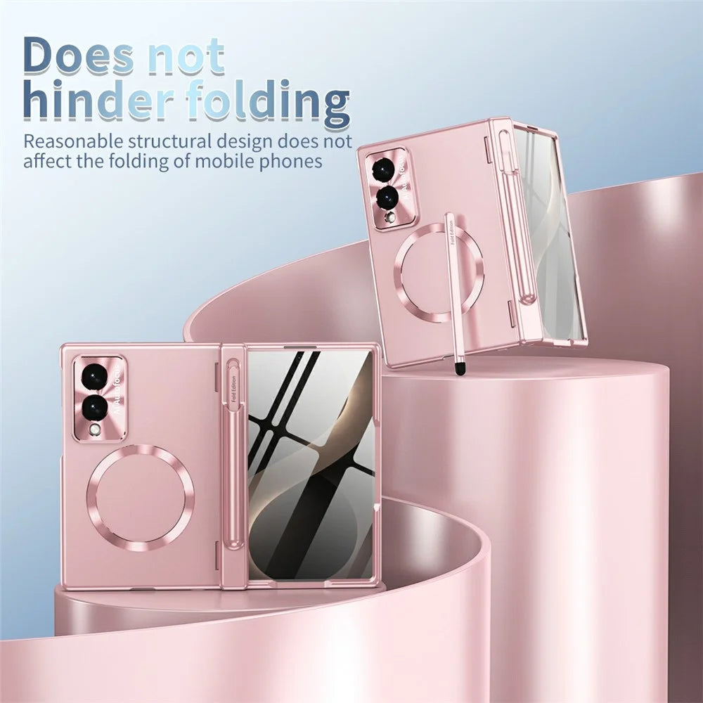 For Samsung Galaxy Z Fold8 Magnetic Case Hard PC Phone Cover - Rose Gold - 6