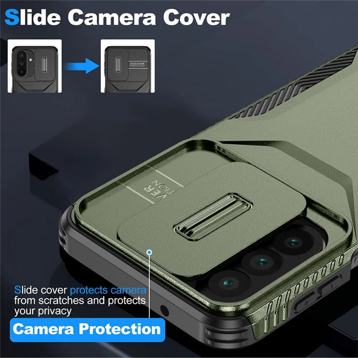 For Samsung Galaxy A27 5G Case Camshield TPU + PC Phone Cover Non-Slip Side Edge - Green - 3