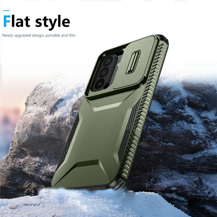 For Samsung Galaxy A27 5G Case Camshield TPU + PC Phone Cover Non-Slip Side Edge - Green - 5