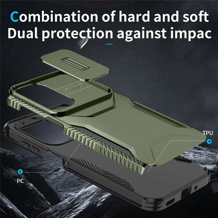For Samsung Galaxy A27 5G Case Camshield TPU + PC Phone Cover Non-Slip Side Edge - Green - 6