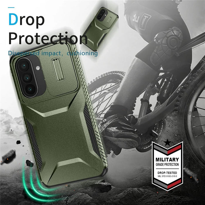 For Samsung Galaxy A27 5G Case Camshield TPU + PC Phone Cover Non-Slip Side Edge - Green - 7