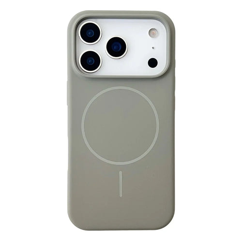 For iPhone 18 Pro / 17 Pro Magnetic Case Liquid Silicone Anti-Drop Phone Back Cover - Titanium Grey - 1