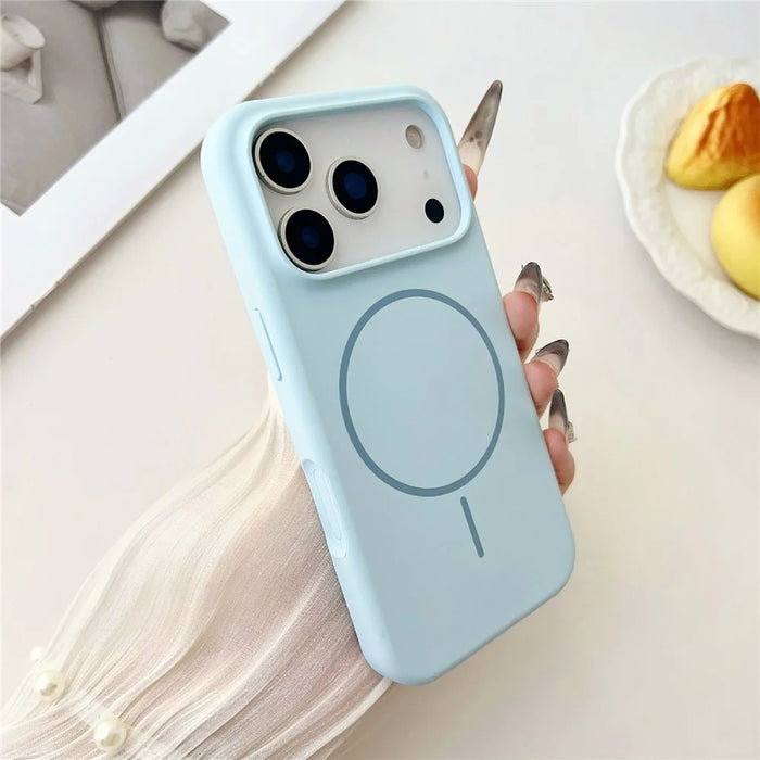 For iPhone 18 Pro Max / 17 Pro Max Magnetic Case Liquid Silicone Anti-Drop Phone Back Cover - Blue - 2