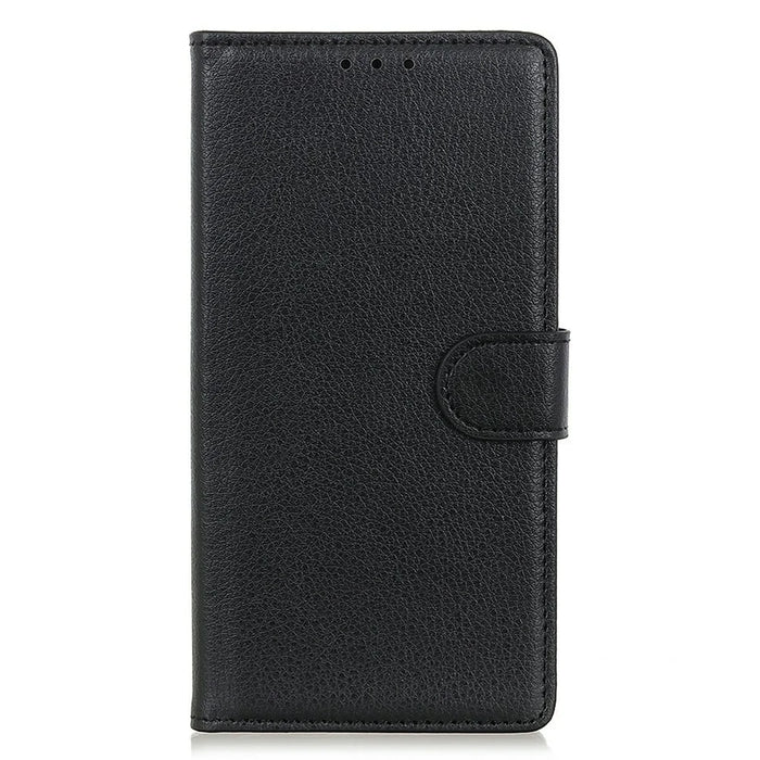For Samsung Galaxy S26 FE Wallet Case PU Leather Phone Cover Litchi Texture - Black - 6