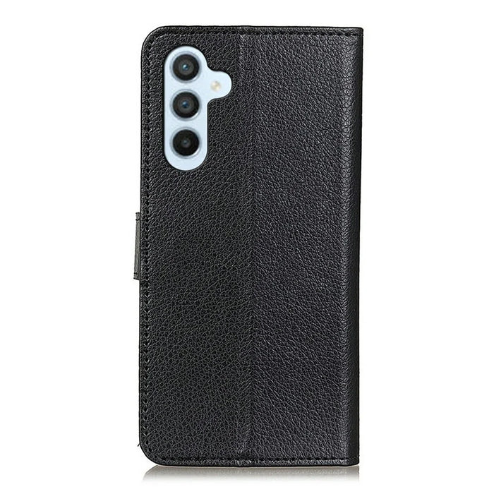 For Samsung Galaxy S26 FE Wallet Case PU Leather Phone Cover Litchi Texture - Black - 7