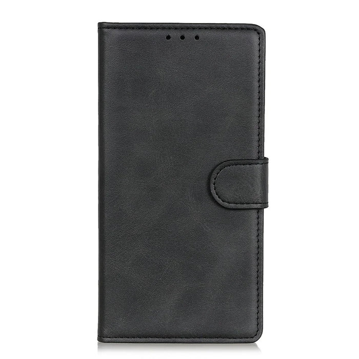For Samsung Galaxy S26 FE Case Cowhide Texture Leather Wallet Stand Phone Cover - Black - 6