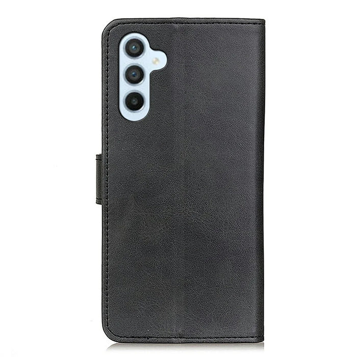 For Samsung Galaxy S26 FE Case Cowhide Texture Leather Wallet Stand Phone Cover - Black - 7