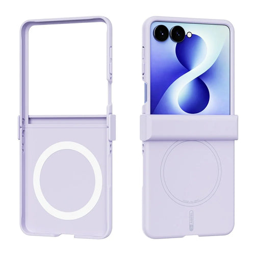 ABEEL For Samsung Galaxy Z Flip8 Magnetic Case Hinge Protection Skin Touch Liquid Silicone Shockproof Phone Cover - Purple - 1