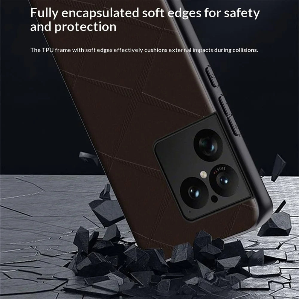 For Sony Xperia 1 VIII Case X-Patterned TPU PU Leather PC Anti-Drop Phone Cover - Brown - 3